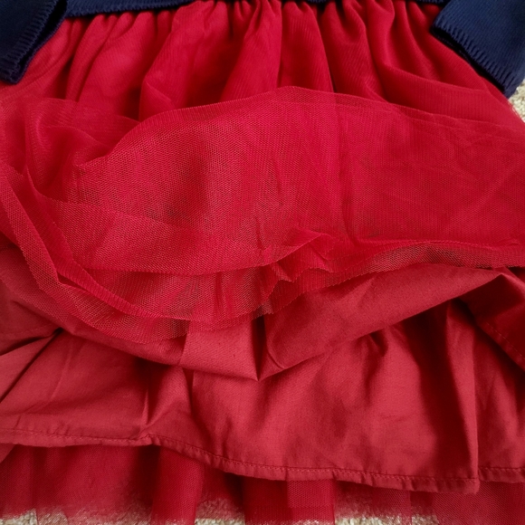 ♥️NWT♥️ GYMBOREE Girls' Navy & Red Tulle Dress with Gold Key Details - Picture 3 of 7